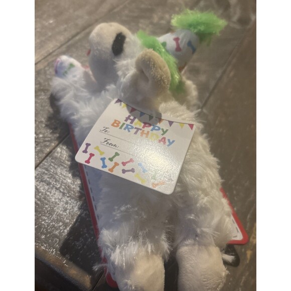 Lamb Chop Happy Birthday 9" Dog Plush Toy Squeaker Birthday Hat - Picture 3 of 4